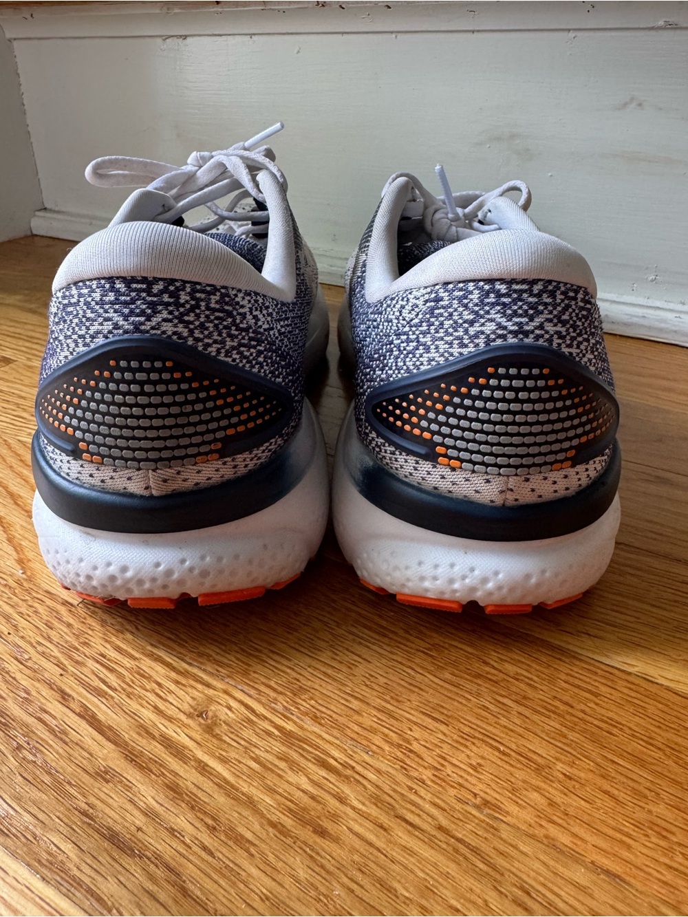 Brooks Ghost 16 Running Shoes in Light Gray, Navy and Orange Accent - Picture 8 of 14